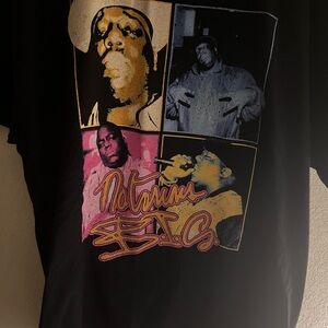 NWT BIGGIE UNISEX XL BLACK MULTICOLORED GRAPHIC LICENSED B.I.G 100% COTTON